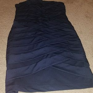 Navy woven tube dress